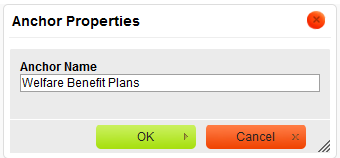 Anchor Insert Properties Name Field