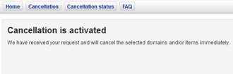 Domain Plan Cancellation