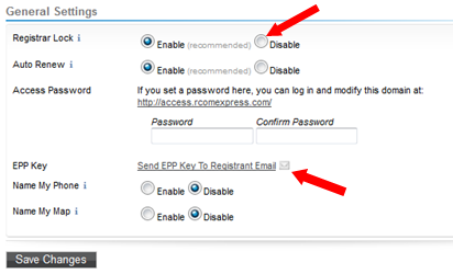 Domain Transfer Out Domain Disable Lock Setting