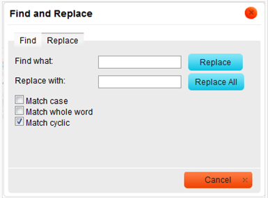 Find and Replace Dialog Replace All