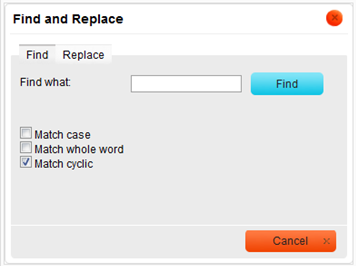 Find and Replace Dialog box