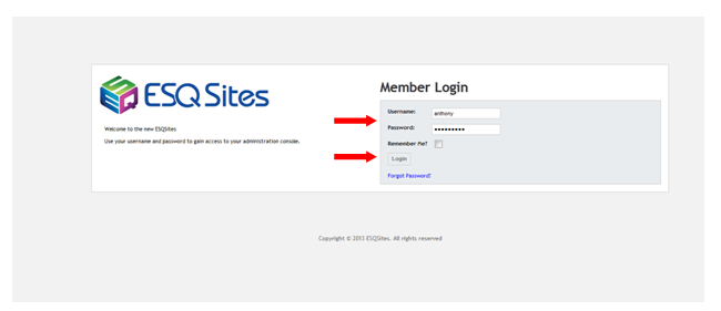 Member Log In Page