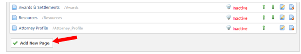 Your Website Pages Add a New Page